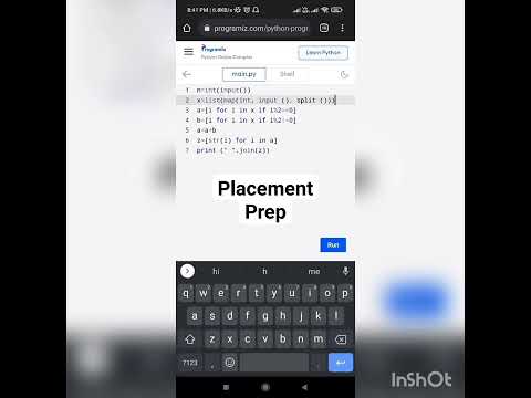 odd after even || Accenture code #pythonsolution  || by placement prep placementprep