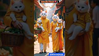 Most Adorable Cat Family Explores the Market with Mom & Dad #cutecats #viral #cats #cute #new