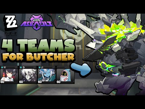 4 Teams to Make Dead End Butcher (Mutant) Easy in Deadly Assault | Zenless Zone Zero | Tips w Hako