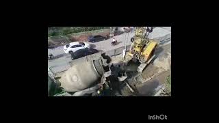 pile concrete pouring