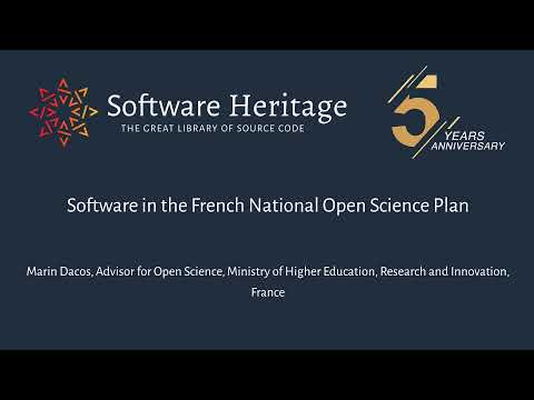 Software in the French National Open Science Plan: M. Dacos (Ministry of Higher Education, France)
