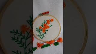 Hoop embroidery/pom pom flower embroidery