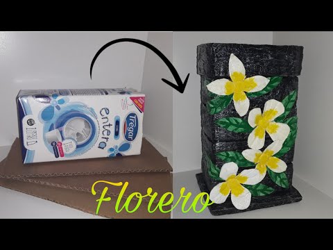 Florero Hecho Con Caja De Leche ♻️