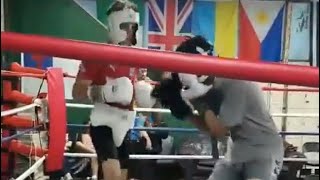 FIRST TIME SPARRING, SELF TRAIN 120 6’0 VS AMATEUR BOXER!