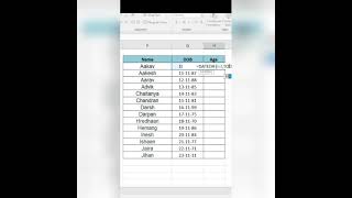 Date to Age Formula #Shorts