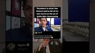 Throwback to when Tom Holland said he did all his own stunts on the set of Spider-Man: Homecoming