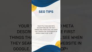 2. Optimize your title tags and meta descriptions. - #WEB TIPS MASTER