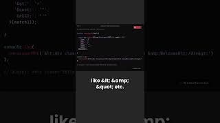 How to Unescape HTML Entities Using JavaScript! | Quick Tip #javascript    #shortsfeed