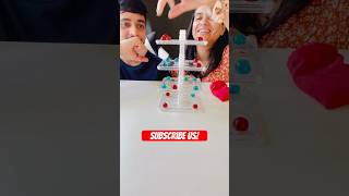 Stack marbles and beat your partner!#MarbleTower #CoupleGames #GameNight #StackingGames