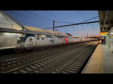 Amtrak Northeast Corridor Train arriving at EWR Station