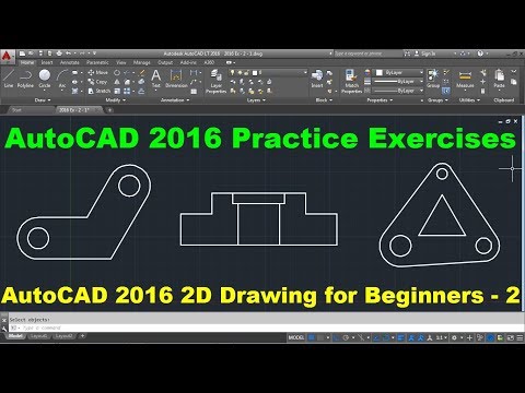 AutoCAD 2016 Practice Drawings - 2 | AutoCAD 2016 Exercises