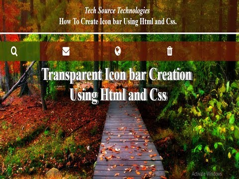 Transparent Icon bar Creation Using Html and Css | Transparent Icon bar In Html Css