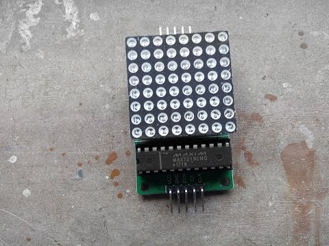 Arduino tutorial: LED Matrix red 8x8 64 Led driven by MAX7219 (or MAX7221) and Arduino Uno