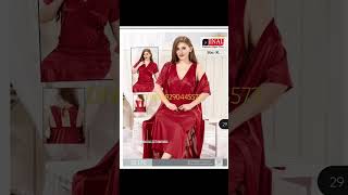 Two piece Satin nighty , plus size available #nighty #fashion #nighties #nightwearset #2piecesuit