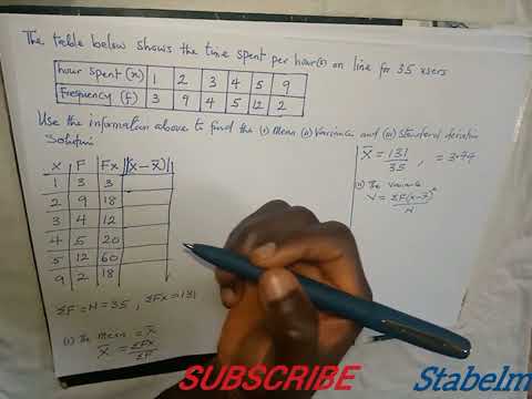 Statistics 101 : Mean, Variance and Standard Deviation of a Frequency Distribution