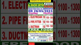 Urgently Requirement for Al Shafar United Dubai #pipefitter #electricianjob #ductman #job2023