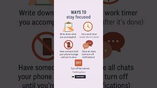 Focus Like a Pro #FocusMode #StudyTips #ProductivityHack #StayOnTrack #Shorts