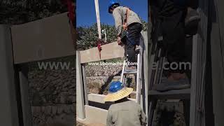 Electric Power Concrete Fencing Panels Posts Installation--LIBO MACHINE#cementwall#concretefence