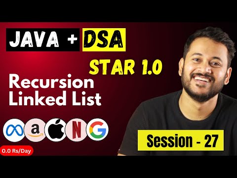Mastering Java + DSA : Java +  | Recursion | Session 27