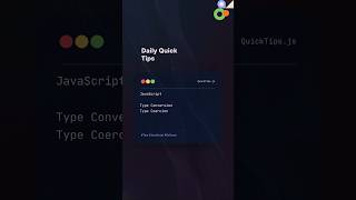 Quick Tips | JavaScript's Type Conversion and Coercion #shorts #javascript #code
