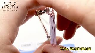 311# cận 9 độ 25 loạn nữa độ làm tròng mỏng Chemi 1.74 u2 chính hãng ráp gọng nhựa ko lộ viền cho KH