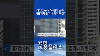 대기업 64% "하반기 신규 채용계획 없거나 계획 미정" #shorts