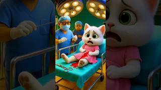 😸The cat poisoned after eating noodles in school cafeteria by the black cat💥#ai #cat #cute