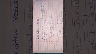 || Transitive Verbs ||#ytshort#englishgramma#indianshorts#verbs🔥