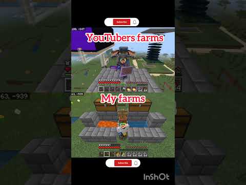 youtubers farm vs my farms in Minecraft 😂😂😂🤣🎉#minecraft #shorts #short