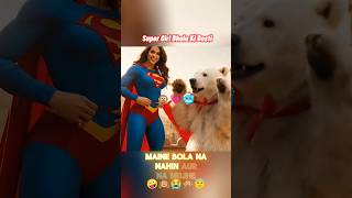 Super Girl And Bhalu ki Udaan🥶🥶🙊☃️#ai #funny #shorts