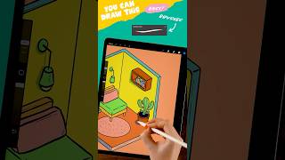 Easy Isometric Room Drawing #SpringOnYoutube #artwithflo