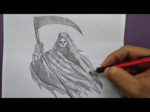 Drawing - Grim Reaper - Halloween - Speed drawing