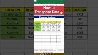 How to Transpose Data in Excel💯 Excel Tips & tricks🔥 #shorts #exceltips #interview #excel #transpose