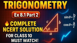 Trigonometry Class 10 | Ex 8.1 Part 2 | Full NCERT Solution