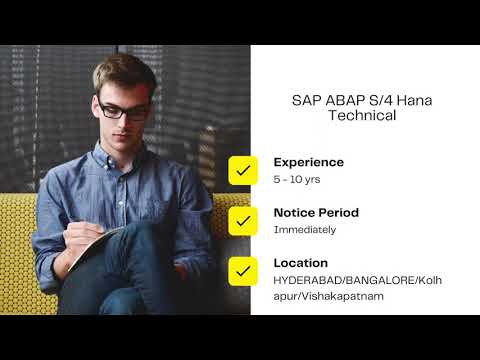 We are Hiring SAP ABAP S/4 Hana Technical #sapjob