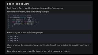 For Loop In Dart Programming Language