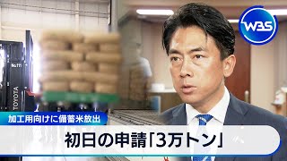 First day application: 30,000 tons of stockpiled rice released for processing [WBS]