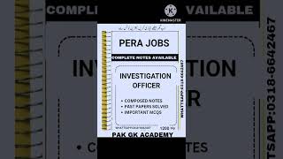 notes for PERA investigation officer exam 2025| PERA investigation officer past paper