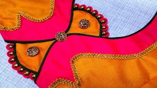 Latest blouse back neck design || model blouse design || #Madhurafashionkatta