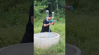 She make impressive manual water pump, #freeenergy #pvc