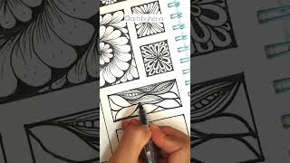 🌿🌺ZENTANGLE PATTERN🌺🌿#artsbyhena #shorts #zentangle #zendoodles #doodleart #zentanglepatterns