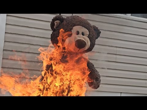 I TORCHED A Cute Brown Teddy Bear...Here's What Happened!