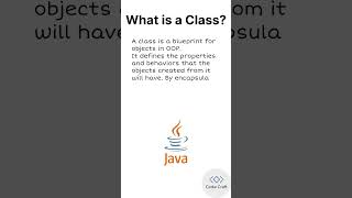 what is a Class? #java #coding #codecraft #class #oops #classes #javabasics #object #javaforbeginner