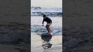 Mateen Ilhan Goh first time surfing at Kuta Beach Bali Indonesia