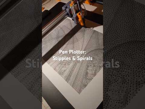 3d Printed Pen Plotter: Stipples & Spirals #3dprinted #plotterart