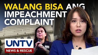 4th impeachment complaint vs. VP Sara, walang bisa mula pa sa simula - Supreme Court