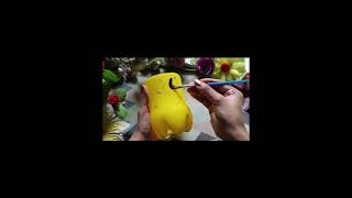 plastic bottle painting🎨 emoji bottle art #subscribe #diy #craftcommunity #bottleart