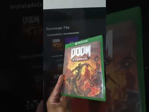 Demostração do Jogo DOOM Eternal Xbox one (capa, manual e instalação da mídia) jogo da europa