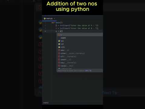 Addition of two numbers using python #tredingreels #coding #code #programming #python #codingisfun