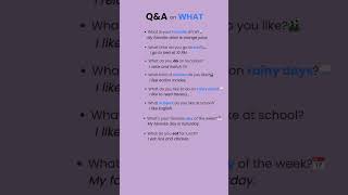 English Q&A Begginer Level | Learn to Answer “WHAT” Questions | English Speaking Practice #1